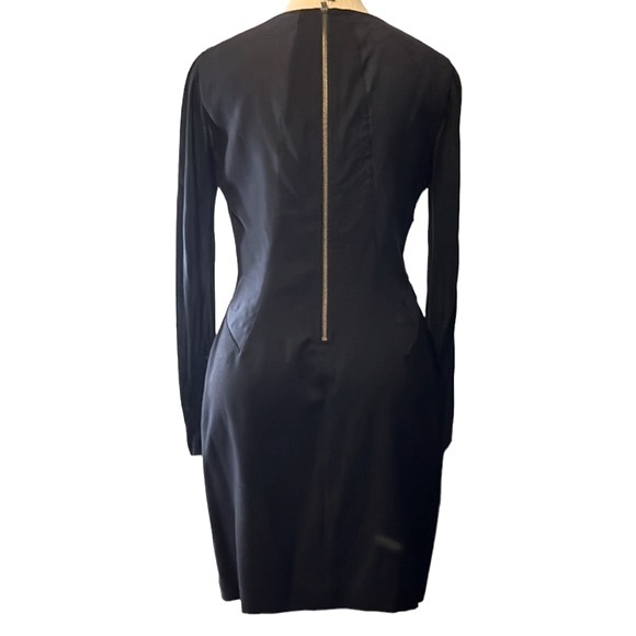 Helmut Lang Draped Pleated Zipper Mini Dress, Black, size 6 - Picture 9 of 12